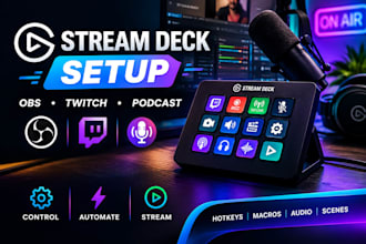 setup stream deck for obs twitch podcast streaming and automation