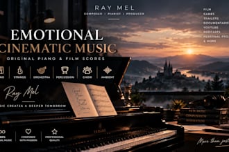 compose emotional cinematic piano music for your project