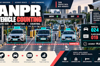 develop anpr plate recognition ocr vehicle detection and counting system