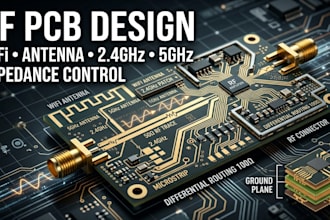 design rf pcb with antenna, wifi, impedance control, 2 4ghz, 5ghz and high speed