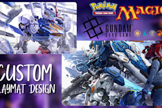 design custom playmat artwork, mtg playmat, gundam playmat, deskmat, pokemon tcg