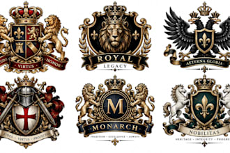 design crest, heraldic, royal and emblem logo