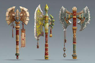 create weapon design and illustration