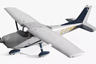 aircraft 3d model, airplane, cessna engine 3d model, aviation, stl 3d printing