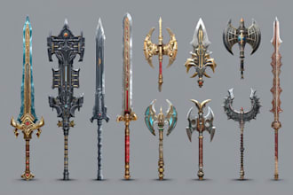 create weapon design for game art