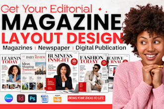 design editorial magazine ad, indesign newspaper and digital publication layouts