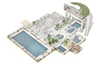 design swimming pool in your backyard frontyard pool patio deck and render in 3d