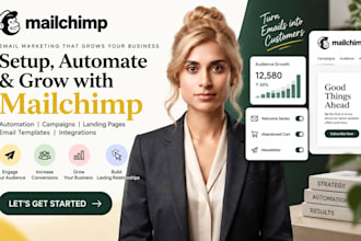 setup mailchimp email marketing automation, campaigns and landing pages