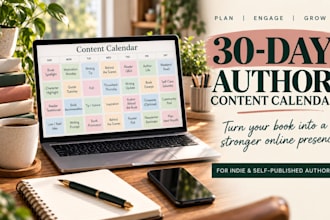 create a 30 day social media content calendar for authors