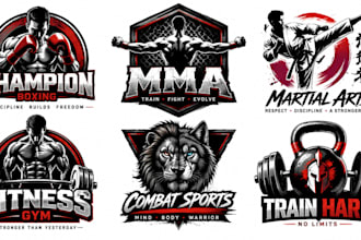 design boxing, MMA, martial arts and fitness logo