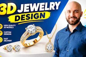 create 3d cad jewelry design, 3d jewelry modeling, with stl for 3d printing