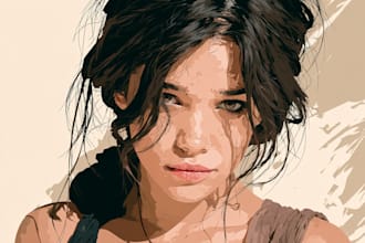 draw your photo into a realistic vector portrait