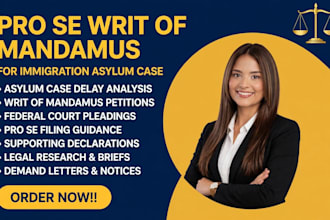 draft legal writ of mandamus complaint and pleadings for federal court