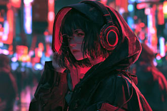 create cinematic anime album cover art for your music