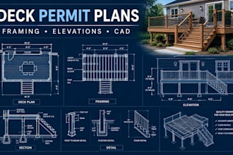 draw deck permit plans, screen porch plans and covered deck drawings