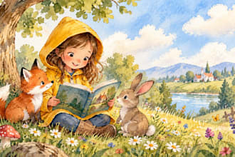 erstelle kinderbuchillustrationen aquarell bilderbucher und buchcover