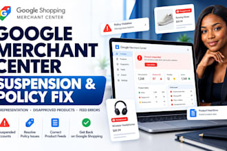 fix google merchant center suspension, misrepresentation and shopping ads fast