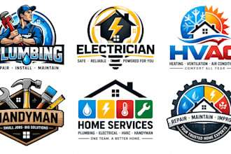 design plumbing, electrician, hvac and handyman logo