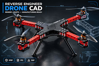 reverse engineer your drone or uav render into a manufacturing ready cad model
