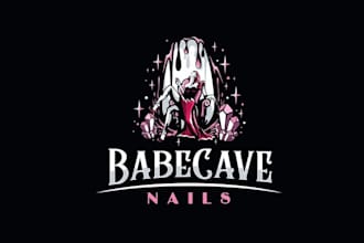 design powerful modern cosmetics nails logo