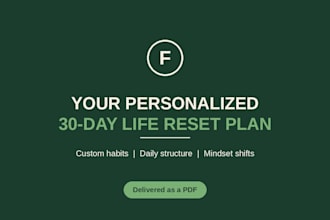 create your personalized 30 day life reset plan