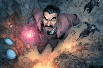 dynamic comic book characters and scenes