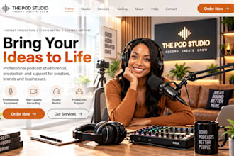 design wix podcast studio website podcast production podcast recording website
