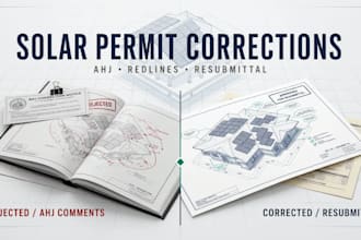 fix solar permit corrections, ahj comments and structural redlines
