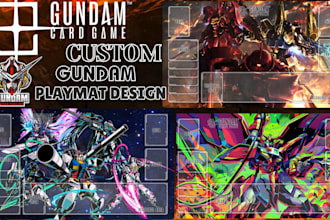 design custom playmat, gundam tcg playmat, commander edh pokemon trainer