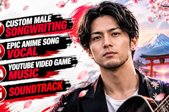 produce custom male epic anime song vocals, youtube video game music soundtrack
