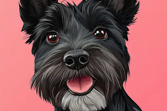 draw disney pet portrait illustration