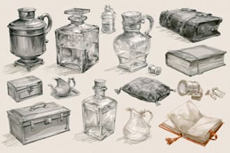 draw product or object to pencil sketch from photo