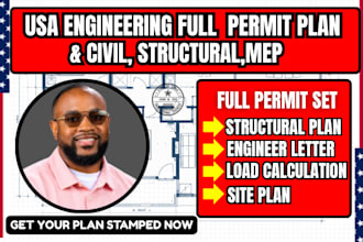 usa ca,tx,mi city full permit, engineering letter, engineer stamp,structural,mep