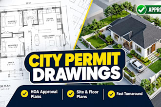 draft architectural city permit drawings and site plans for hoa approval