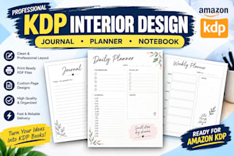 design KDP journal and planner interiors