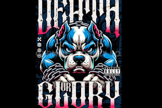 craft a custom vintage bull dog logo and vector illustration