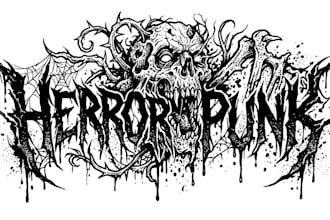 create horror punk, horror metal, death metal logo