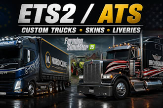 custom mods vehicle skins truck liveries for ets2, ats fs25