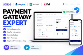 integrate or troubleshoot stripe paypal sumup p24 in your website
