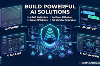 build ai saas app, ai website, ai chatbot, and ai automation app publishing