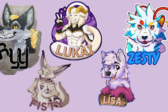 draw custom furry badge furry art furry commission furry headshort fursona oc