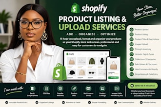 do shopify product listing, product upload and data entry