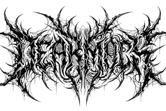 design technical death metal, progressive  logo