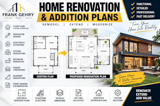 create home renovation, addition and remodeling plans in autocad