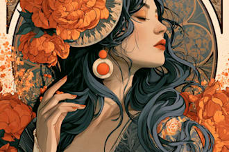 do illustrations in art nouveau style