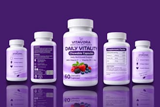 do product label design vial label design peptide label supplement label design