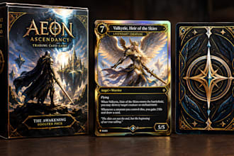 create custom trading card sport tcg board game card game artwork box design