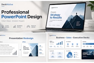 design a professional powerpoint or pitch deck