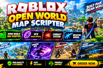 build realistic roblox map, open world terrain, tycoon, obby map, lobby, tower