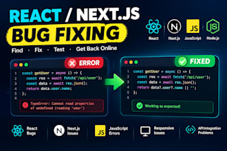 fix react next js and javascript bugs